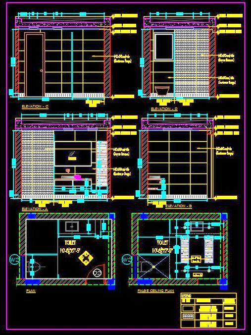 Toilet Design (11'x7'-6'') with Complete AutoCAD Details